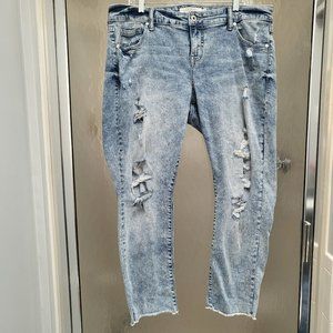 Torrid Vintage Stretch Crop Boyfriend Distressed Denim Jeans Size 16